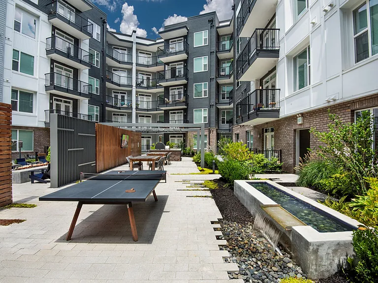 Outdoor patio with games