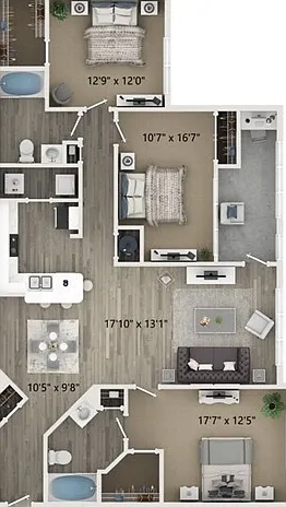 Three Bedroom Floor Plan Three Bedroom Floor Plan