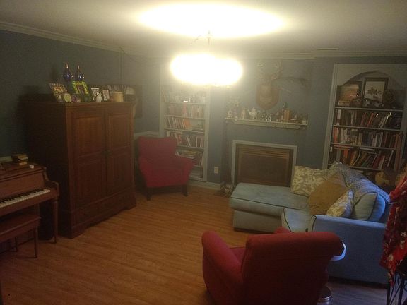 Living with gas fireplace