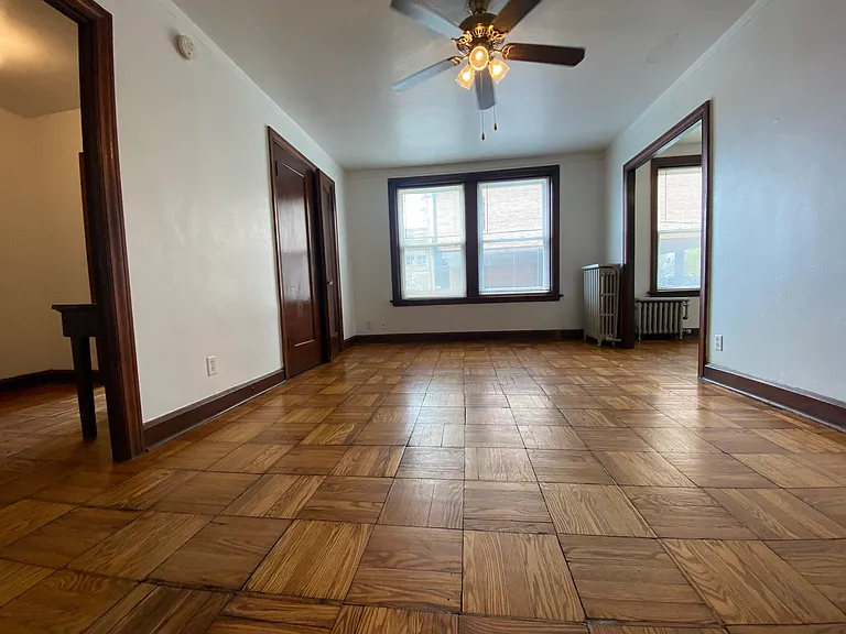 View from entry door of main room.