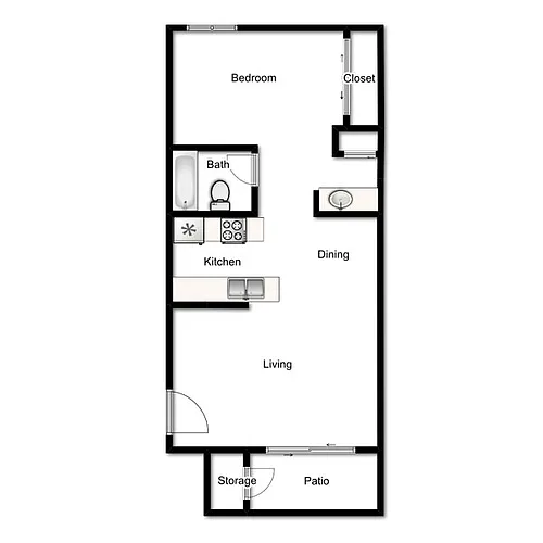 Floor plan 1X1-640