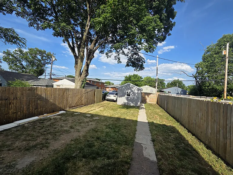 Fenced backyard