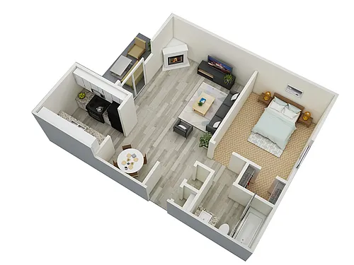 Floor plan One Bedroom Deluxe