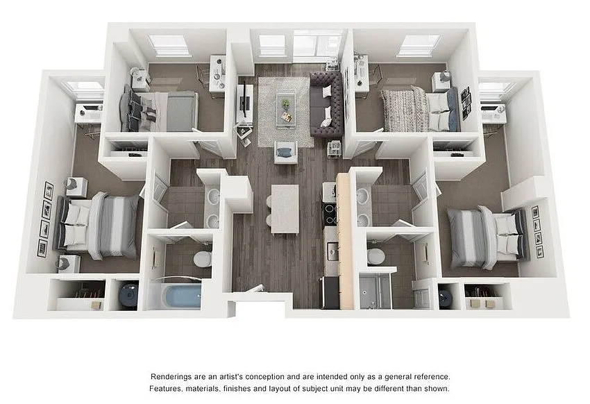 Floor plan 4BD - 2BH