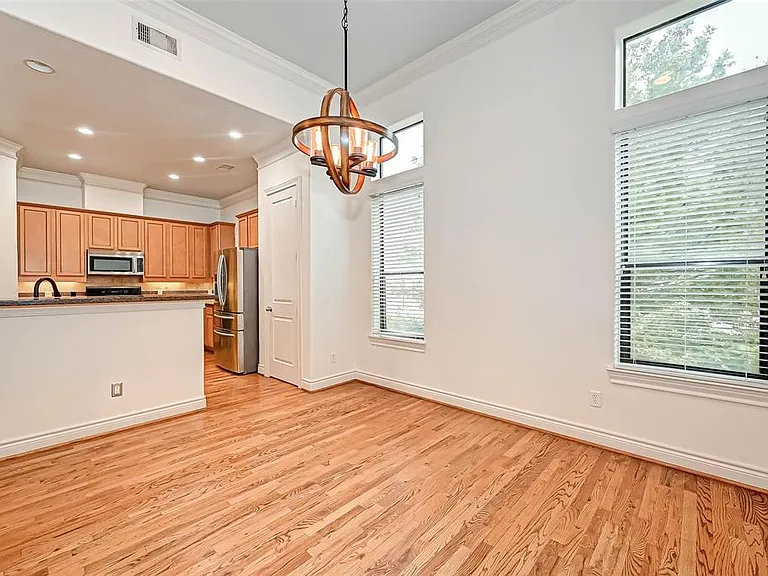 Dinning room area with old kitchen design