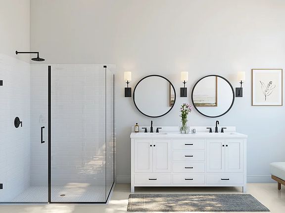 Primary bath with dual sinks