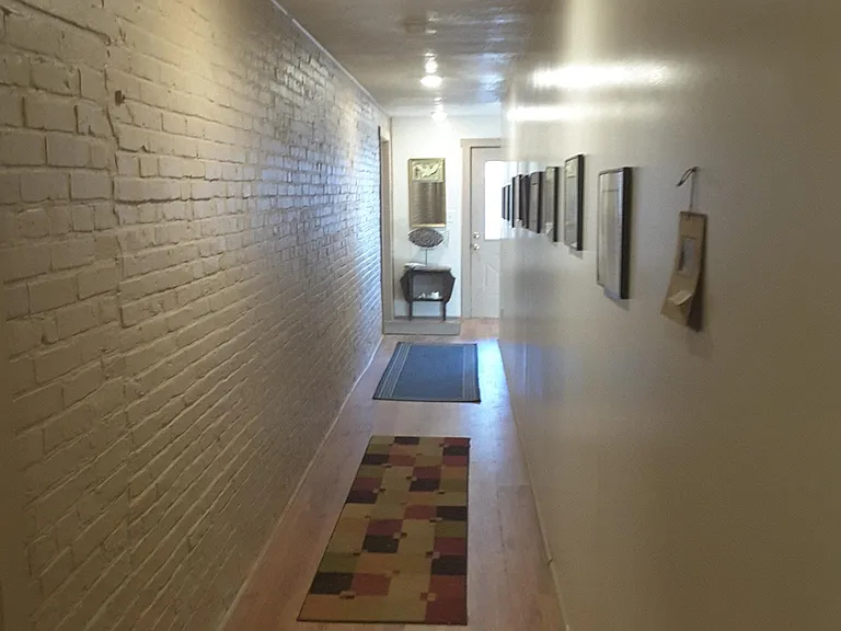 Entrance hallway to this historic building on the river.
