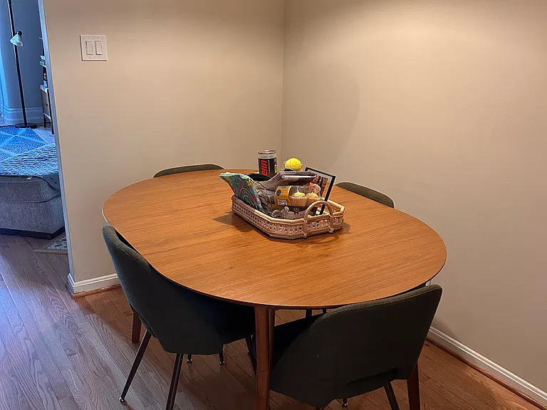 Dining area nook fits 4 person table comfortably!