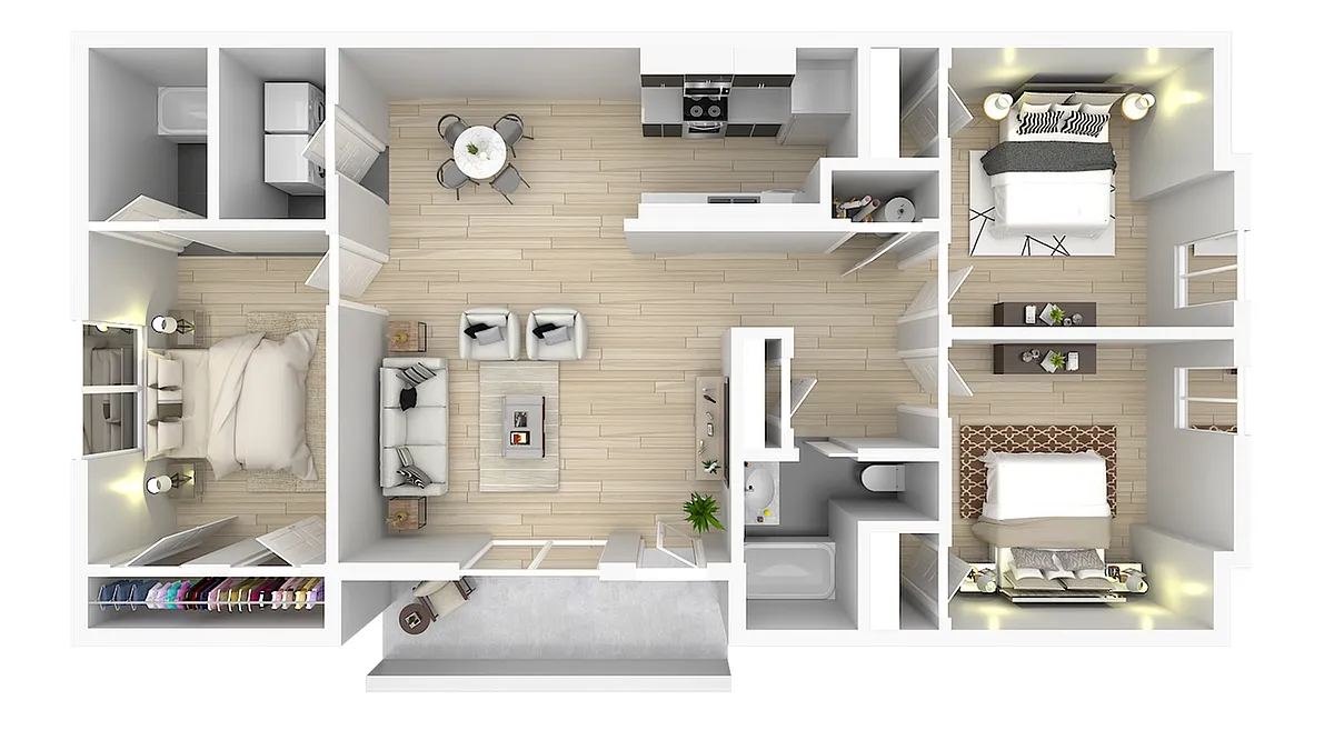 Floor plan The Belmont - 3 Bedroom 2 Bath