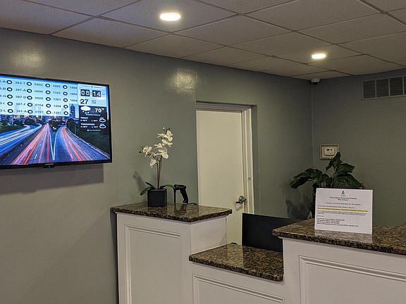 Concierge desk with visual display of packages delivered by unit; secured by concierge