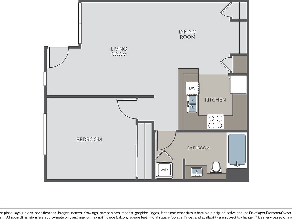 Plan A2 - 1 Bed / 1 Bath