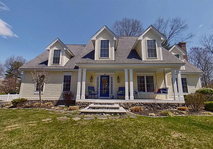 covered porch, granite steps