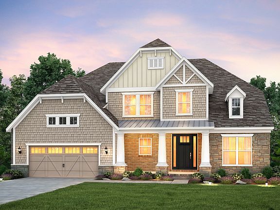 Brunswick Exterior 4 features Brick, Stone, Shakes and Covered Front Porch