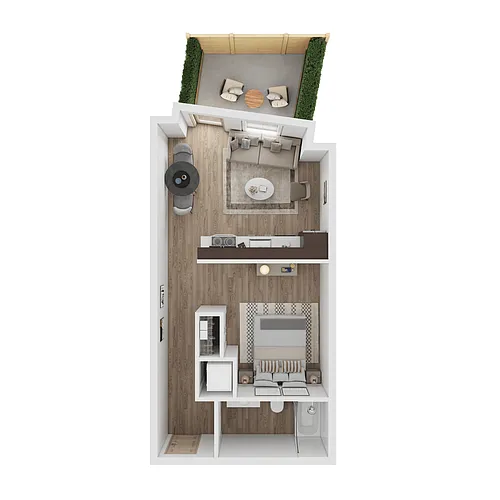 Floor plan Open 1x1 B