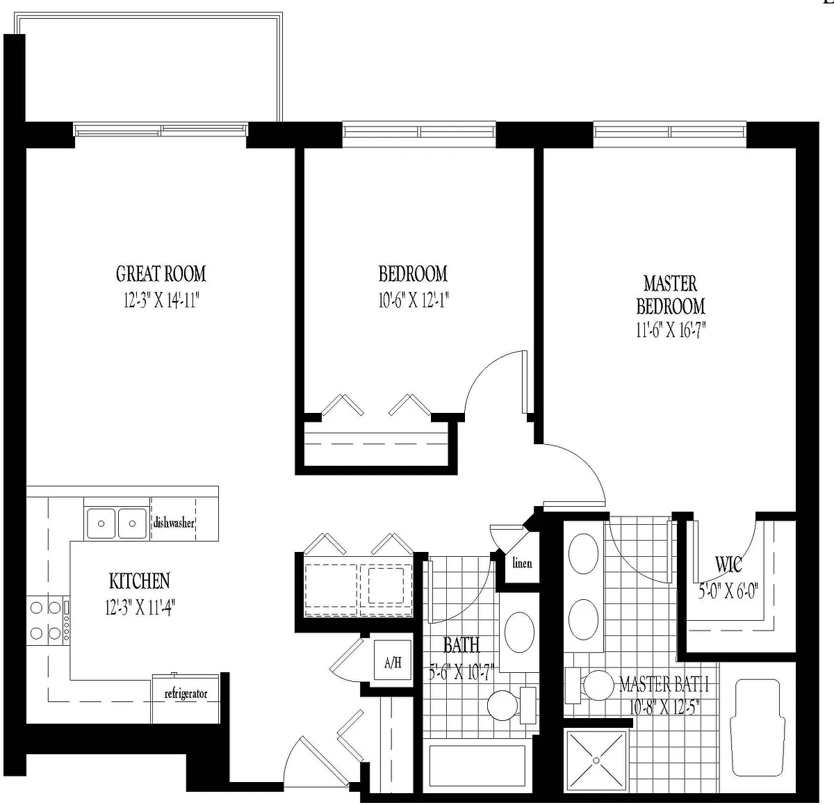 Floor plan 2 Bed 2 Bath