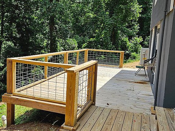 close up of back porch