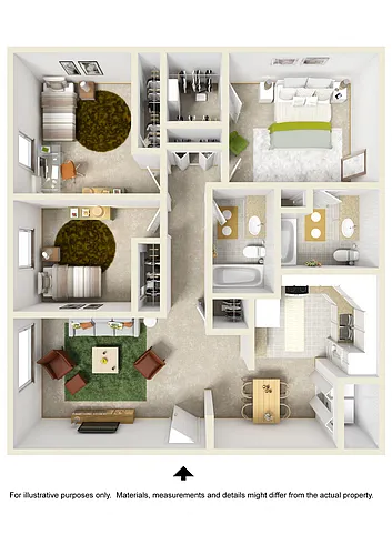 Floor plan Three bedroom 2 bath