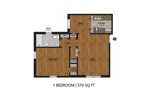 Floor plan Granada - One Bedroom (B)