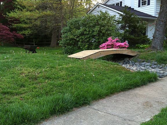Side yard and bridge