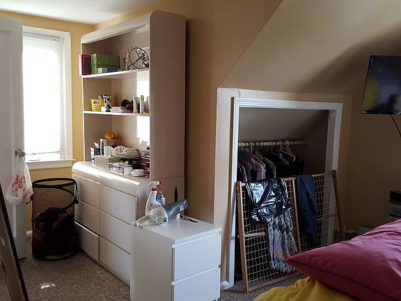Bedroom closet and alcove for a large dresser