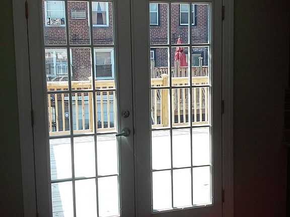 French doors leading the dec