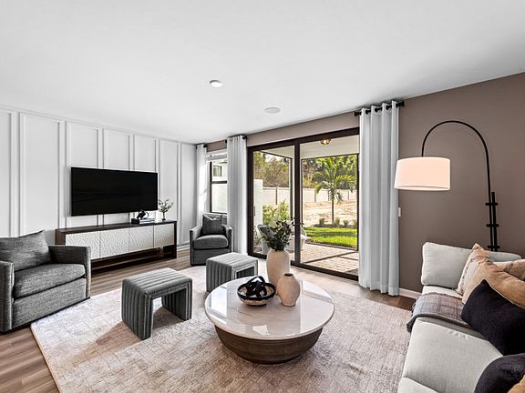 Gathering room with sliding glass door Model Representation