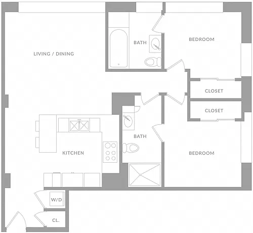 Floor plan Two Bedroom