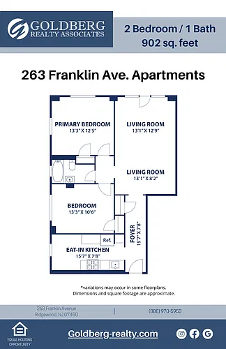 Floor plan Two Bedroom 1 bath