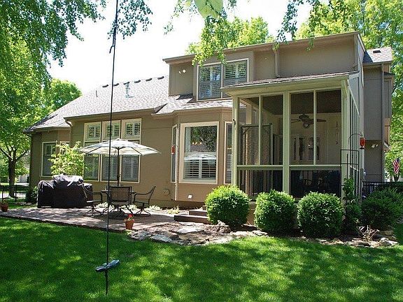 shaded brick patio and porch