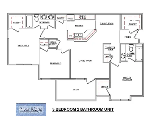 Floor plan Three Bedroom