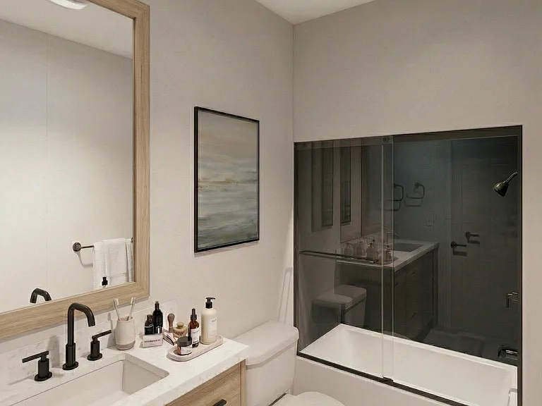 Rendering of Bathroom
Photos shown represent the planned design aesthetic. Please note that finishes and fixtures may vary slightly from the renderings provided.