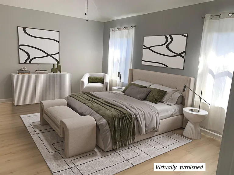 Primary bedroom. Virtually furnished
