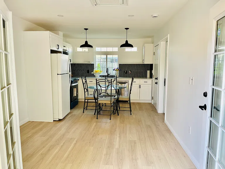 Living room and dining area