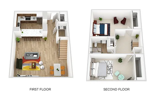 Floor plan 2x1.5 Townhome Deluxe