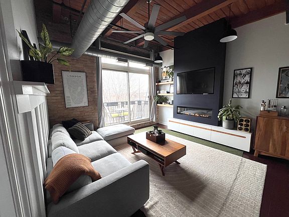 Gas fireplace and custom build storage
