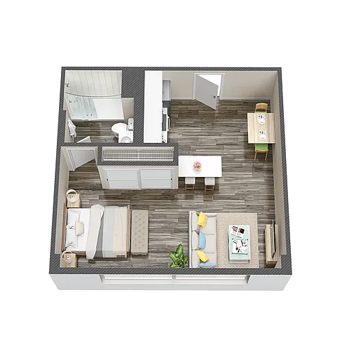 Floor plan Studio West Tower Deluxe