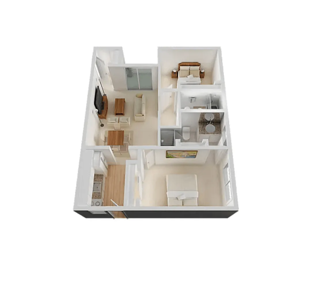 Floor plan 2 Bed 2 Ba