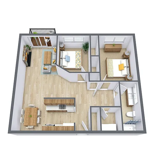 Floor plan Two Bedroom 21B