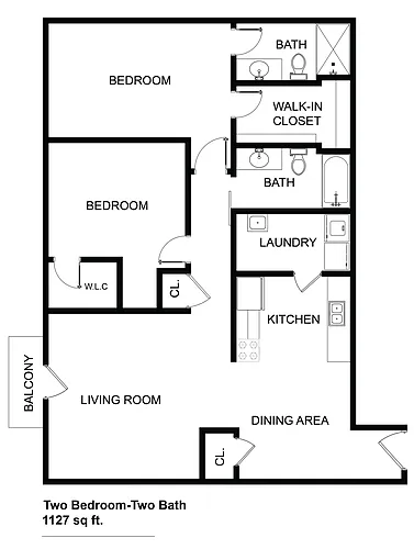 Floor plan 2 Bed 2.0 Bath