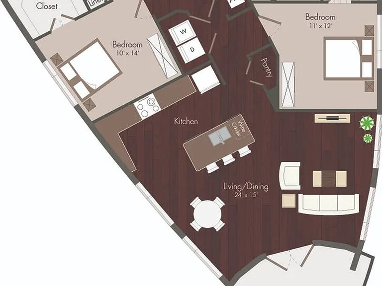 2 Bedroom Floorplan 2 Bedroom Floorplan