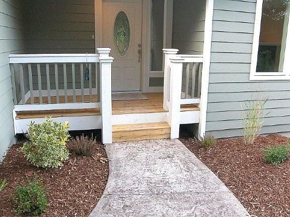 Stamped concrete driveway and walkway