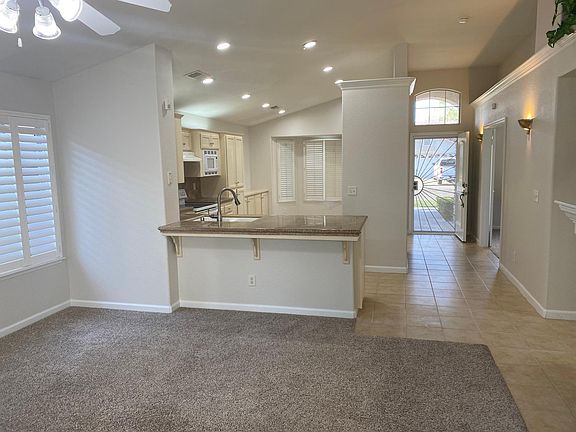 Kitchen from living room with office on the right