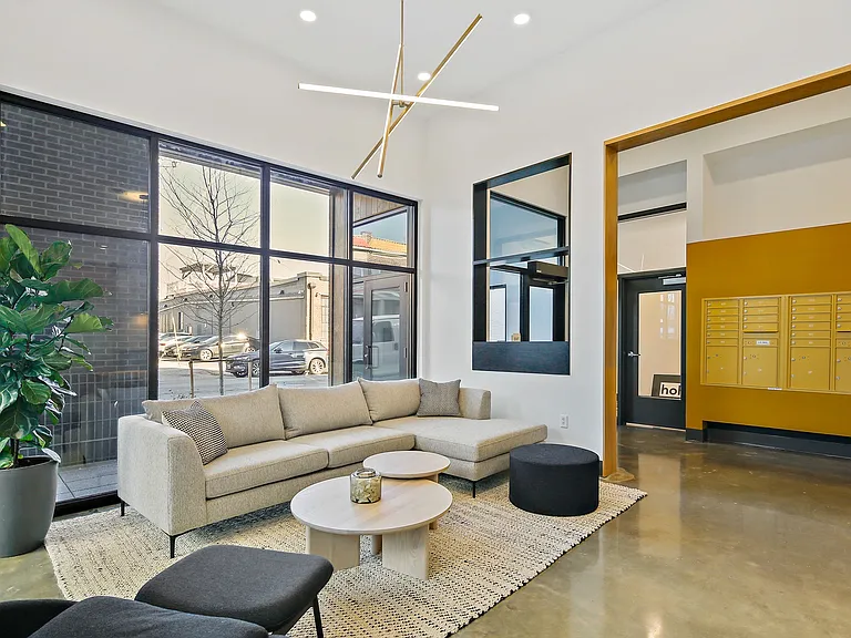 Lobby Lounge with Soft Seating and Co-Working Spaces