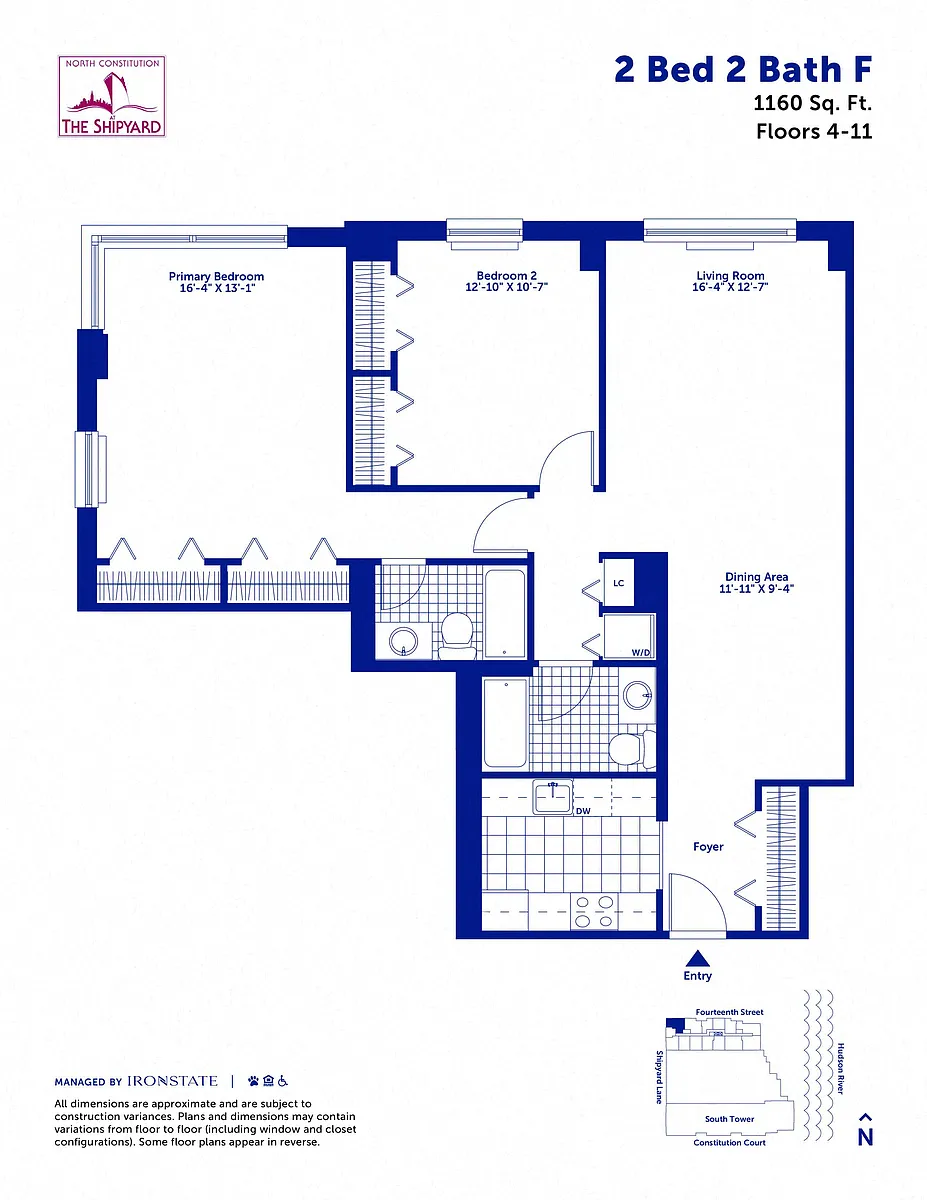 Floor plan 2 Bed 2 Bath F