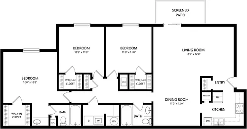 Floor plan Three Bedroom