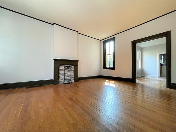 Living room, view into dining room