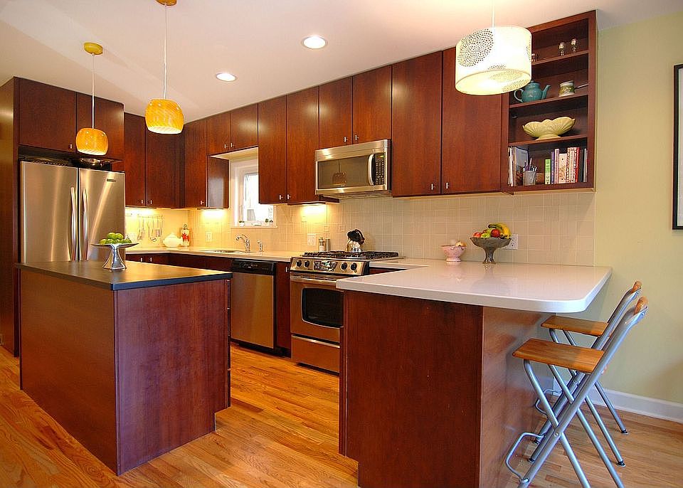 New gourmet kitchen, cherry cabinets and stainless steel.