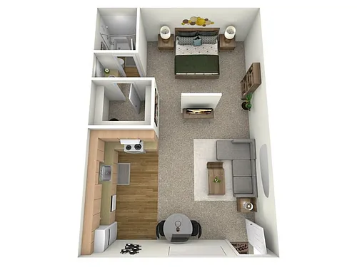 Floor plan Studio, 1 Bath