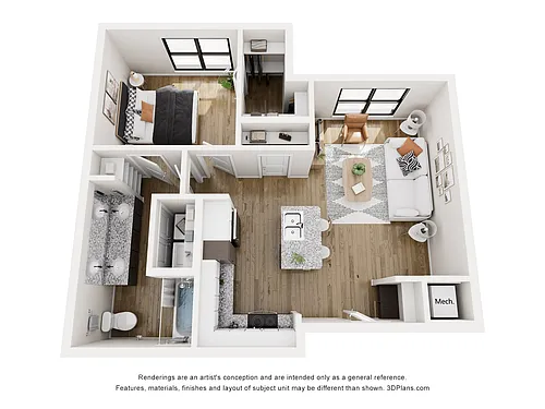 Floor plan A1 - 1 Bed