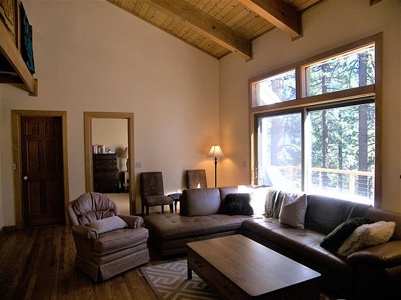 Cathedral ceilings and large south east facing windows offer plenty of warm light.